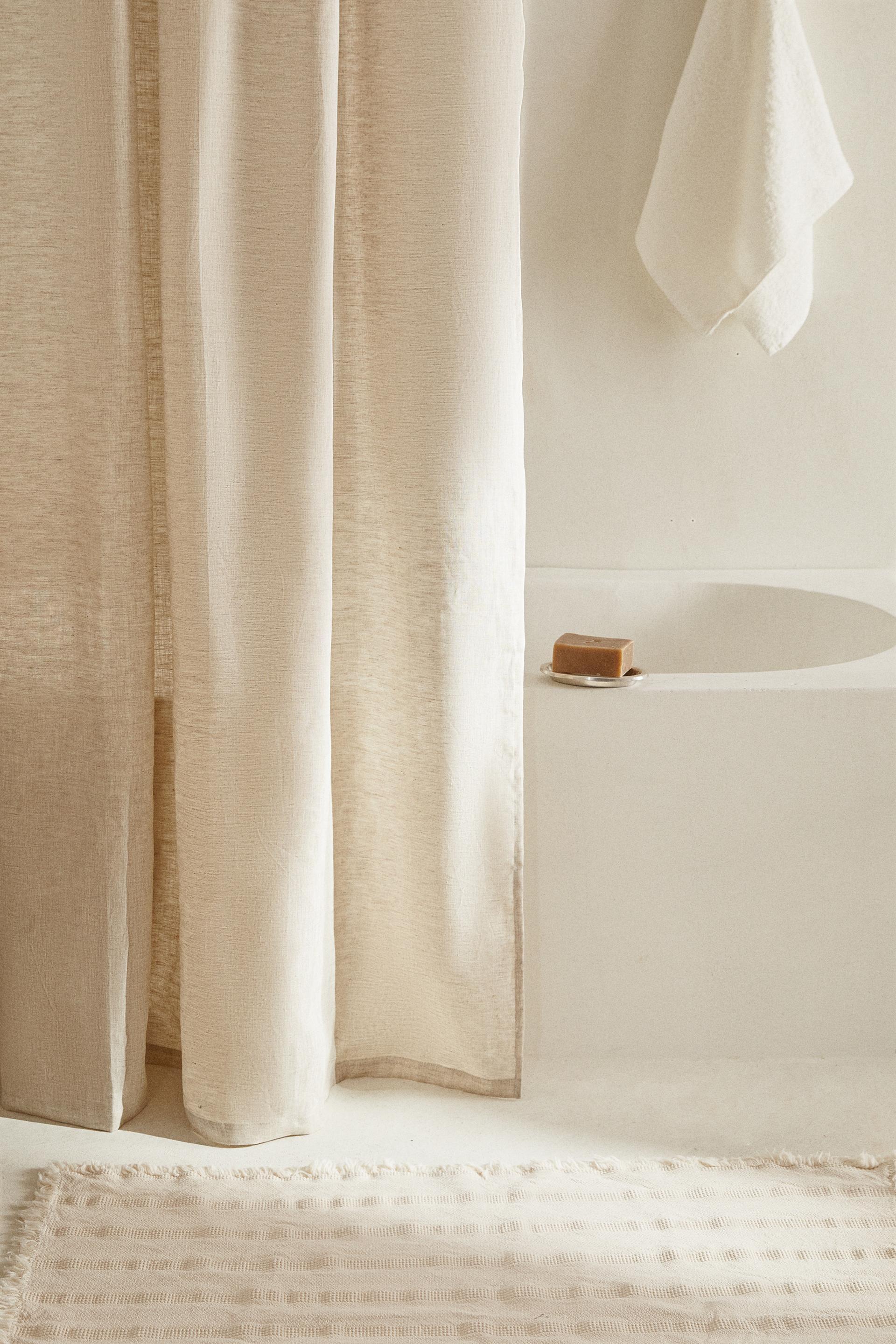 TRANSLUCENT LINEN SHOWER CURTAIN